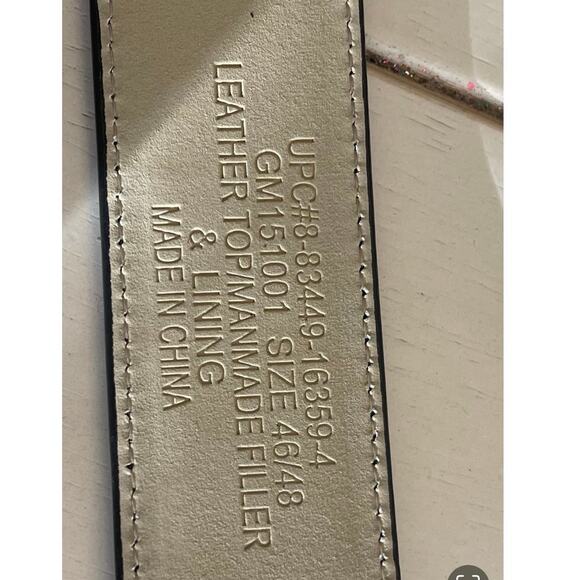 Black Leather Dress Belt, Size 46/48, Unknown Brand, B94 - Picture 2 of 4